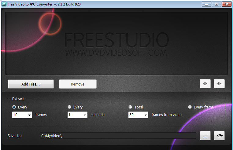 Free Video to JPG Converter, απομόνωση στιγμιοτύπων από βίντεο.