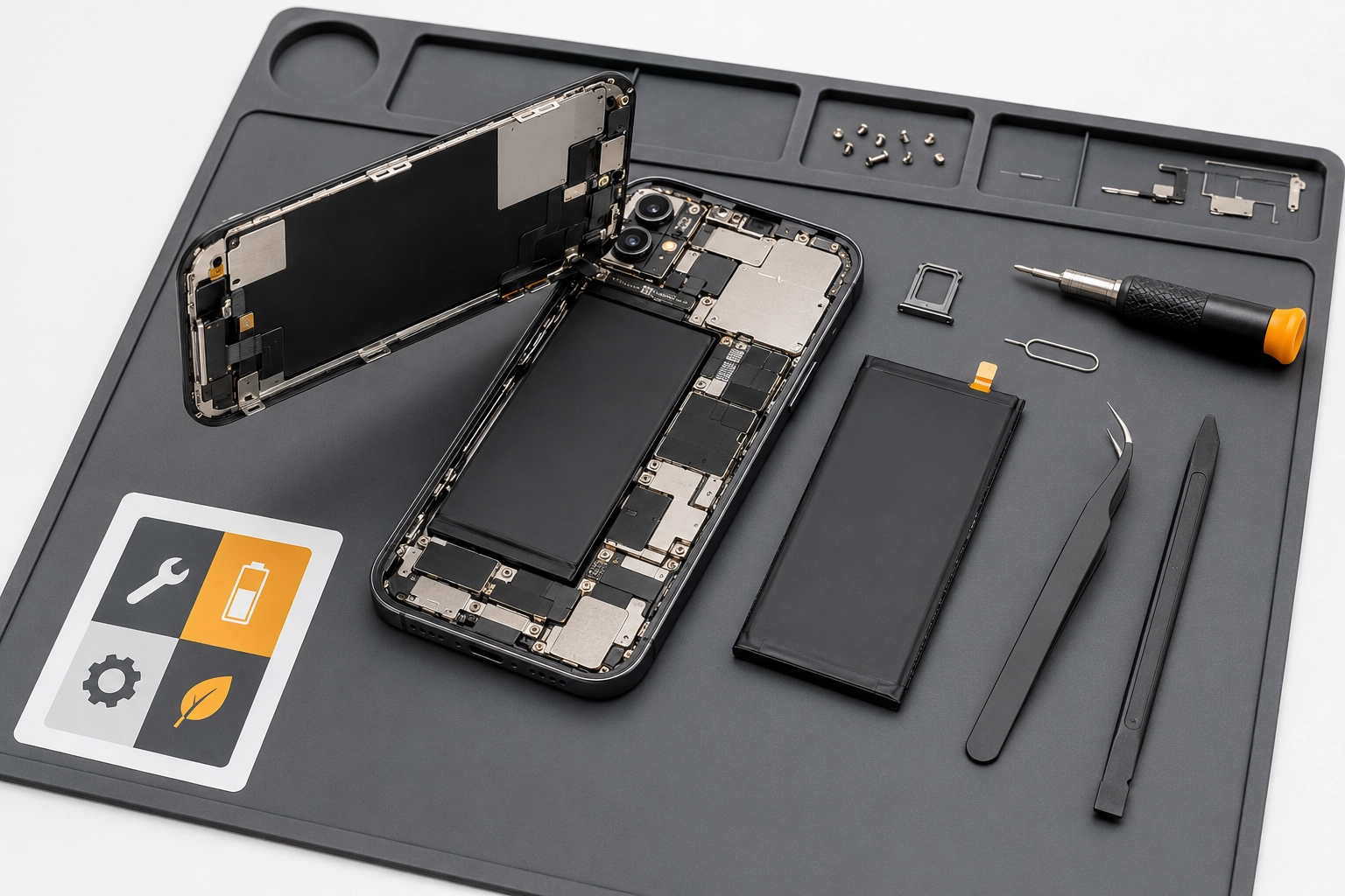 Επισκευή smartphone και repairability score με εργαλεία επισκευής και ανταλλακτικά κινητού